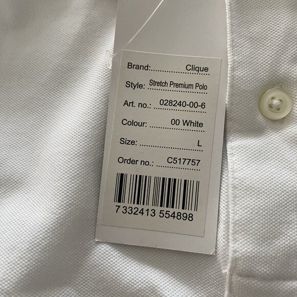 NWT‎ Basque Durango Emblem Clique Polo|White|Size Large - Picture 4 of 10